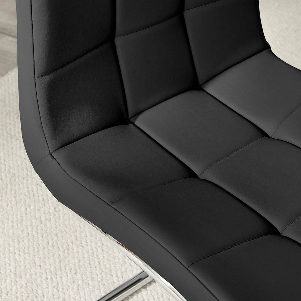image 1 of Furniturebox 2x Deep Foam Cushioned Black Murano Dining Chairs