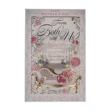 Happy Mother's Day From Both of Us Foil Printed Sofa Design Card