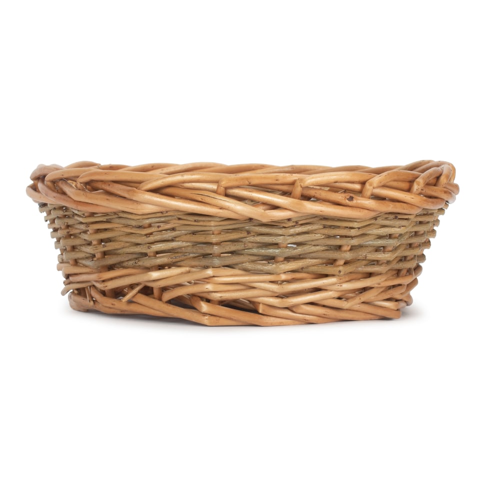 image 1 of Medium Unpeeled Willow Round Tray | Brown | Brown | Medium