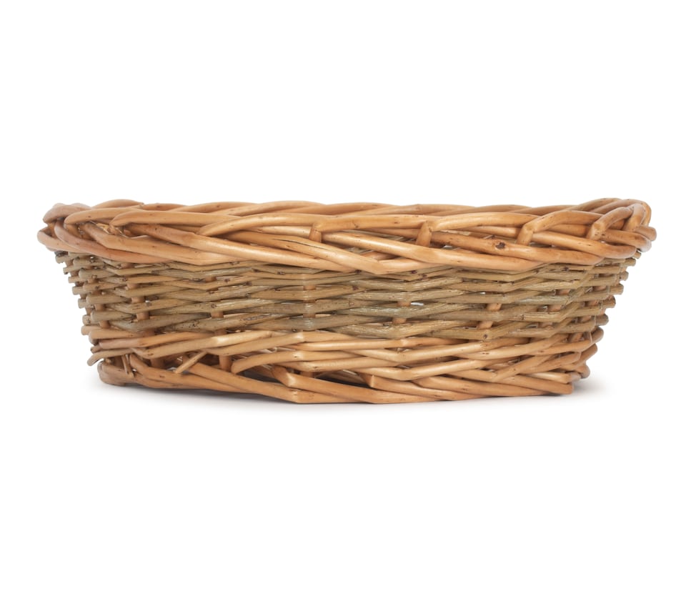 image 1 of Medium Unpeeled Willow Round Tray | Brown | Brown | Medium