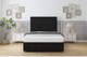 image 2 of Sloomy Manhattan Black Plush Divan Bed Base 2 Drawers Foot-End With 26 Inch Strutted Headboard | Black | Black | Super King | 1