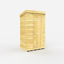 5 x 4 Feet Pent Shed - Single Door Without Windows - Wood - L118 x W158 x H201 cm Brown