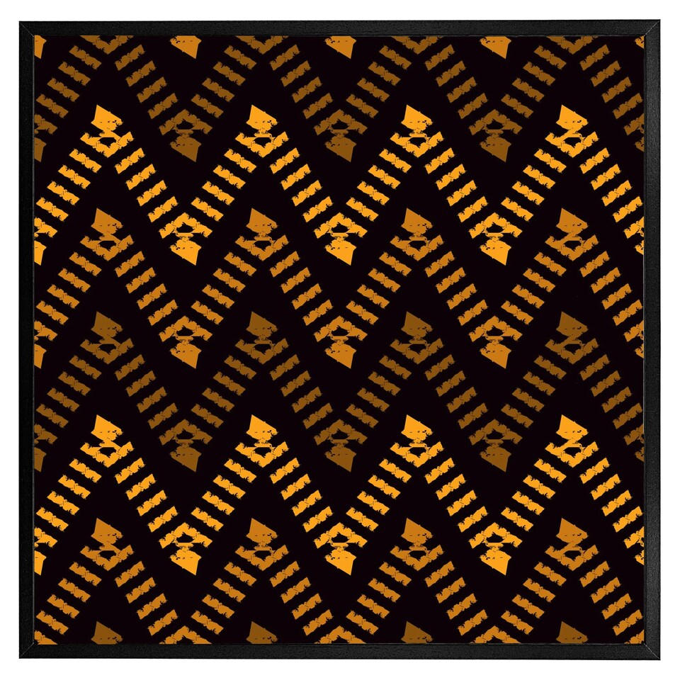 image 1 of Freehand horizontal zigzag chevron stripes boho chic (Picutre Frame) Grey | S