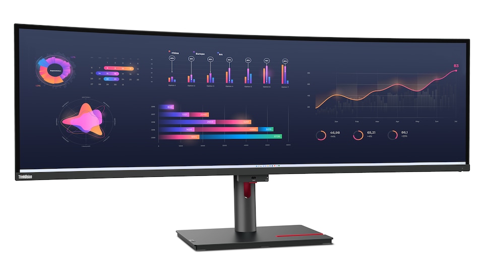 image 1 of Lenovo ThinkVision P49w-30, 124.5 cm (49 inches), 5120 x 1440 pixels, DQHD, LED, 6 ms, Black | Black | 119.8 cm