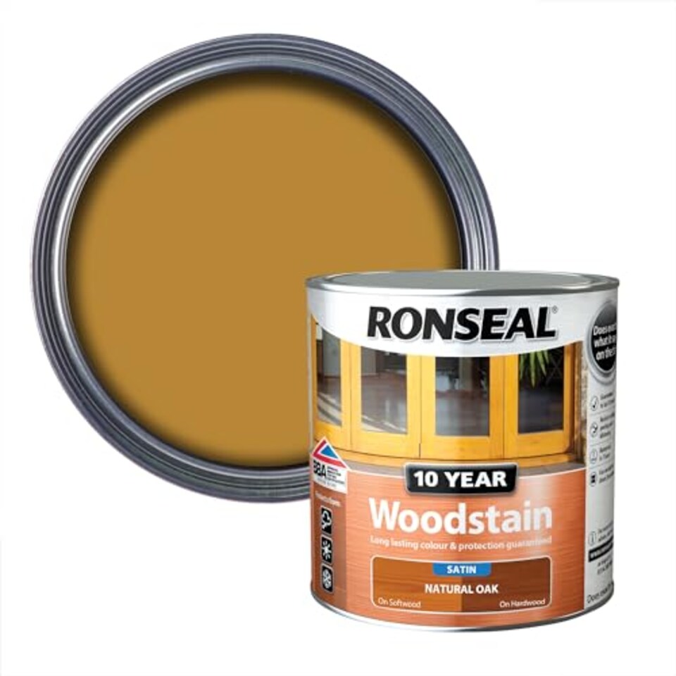 image 1 of Ronseal 10 Year Woodstain Natural Oak 2.5L - BBA Approved