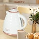 image 7 of HOMCOM Electric Kettle 1.7L, Fast Boil, 3kW Cordless Water Kettle with Removable Washable Anti-scale Filter, UK Otter Thermostat, Auto Shut-off, 360degree Swivel, BPA Free, Cream White Water Ripple Texture