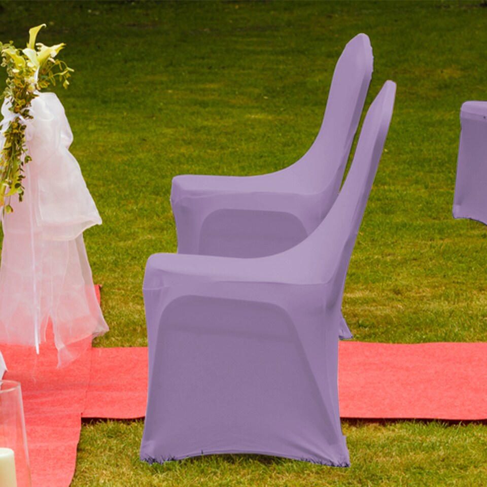 image 1 of Chair Cover Spandex Polyester Stretch Fabric Dining Slipcovers - 10pcs