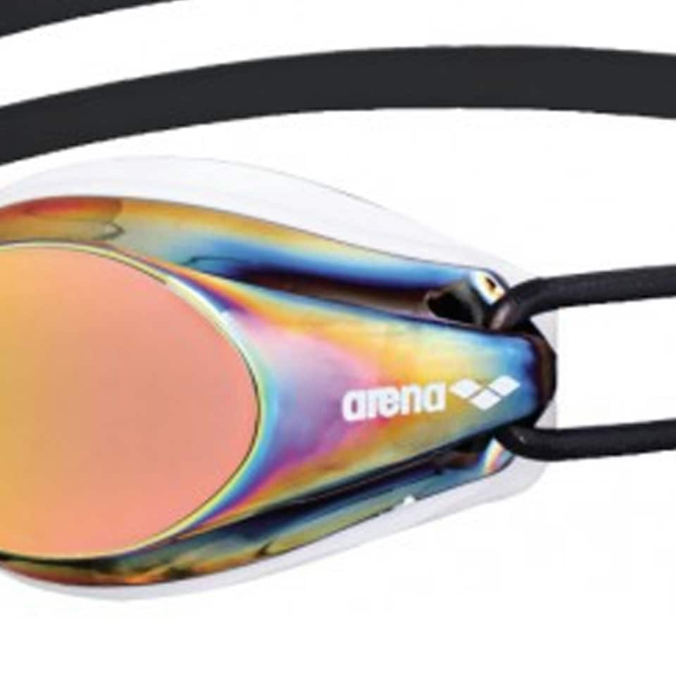 image 1 of Arena Unisex Adult Tracks Mirror Swimming Goggles - White/Copper/Black - One Size