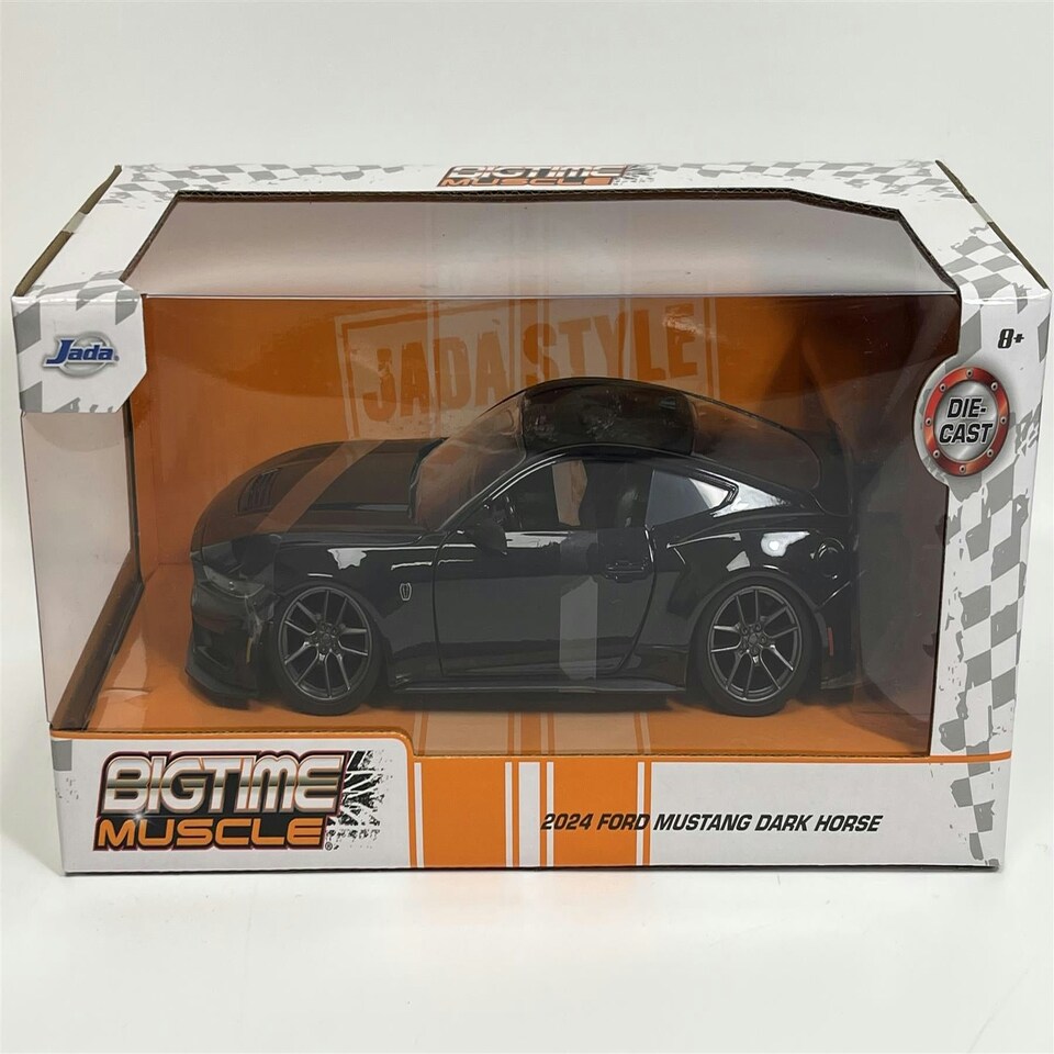 image 1 of 2024 Ford Mustang Dark Horse Black Bigtime Muscle 1:24 Scale Jada 35278
