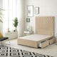 image 3 of Sunburst Divan Bed with 4 Drawers & 54'' Floor Standing Headboard Plush Velvet | Brown | Beige