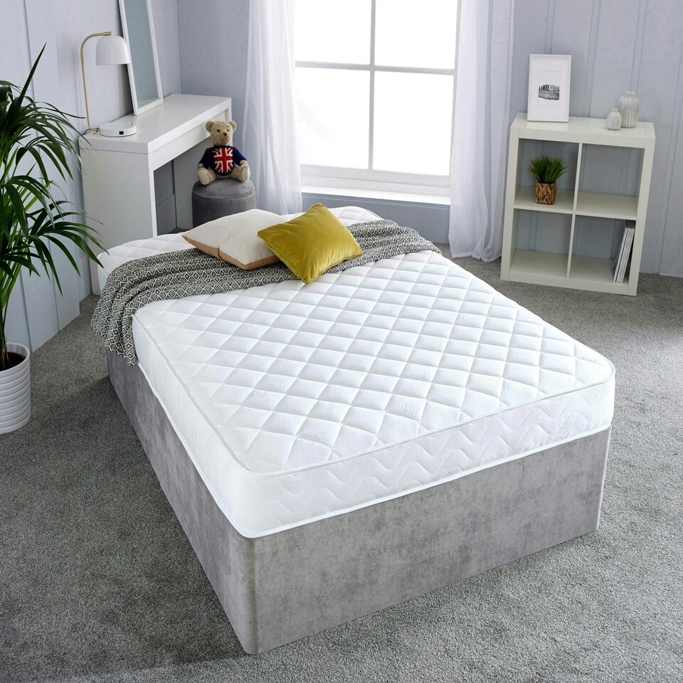 image 1 of Darcy Diamond Micro Quilted Spring Mattress - 7" Deep White | King