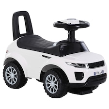 HOMCOM 3-in-1 Ride On Car Foot To Floor Slider Toddler with Horn Steering Wheel NO POWER Manual Under Seat Storage Safe Design for 1-3 Year Old White