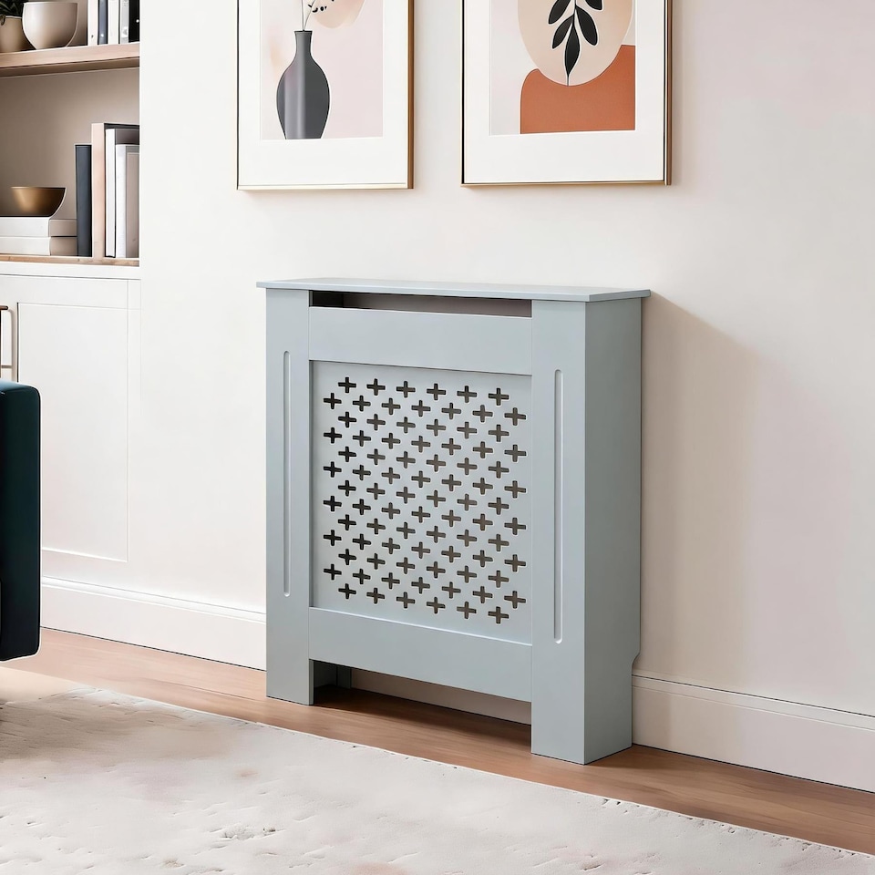 image 1 of Small Radiator Cover MDF Wooden Home Decorative Modern Design | Grey