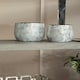 image 2 of Honna Large White Silver Ceramic Planter Silver