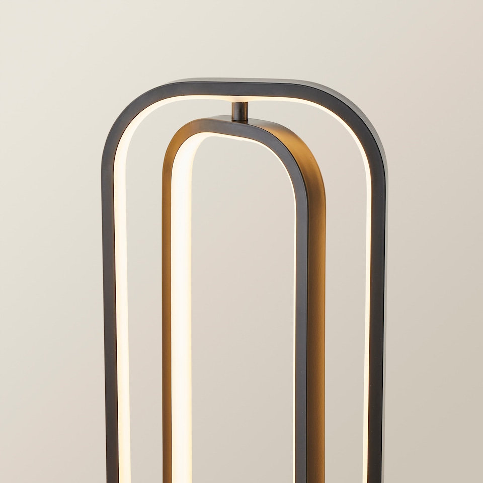 image 1 of ValueLights Infinity Matte Black Revolving Integrated LED Floor Lamp | Black