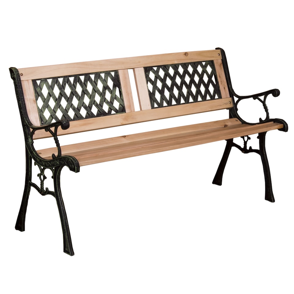 image 1 of Garden Vida 3 Seater Garden Bench Outdoor Patio Seating, Twin Cross Style