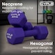 image 10 of Pair of 6kg Hex Anti Roll Neoprene Non Slip Hand Dumbbells Workout Weights