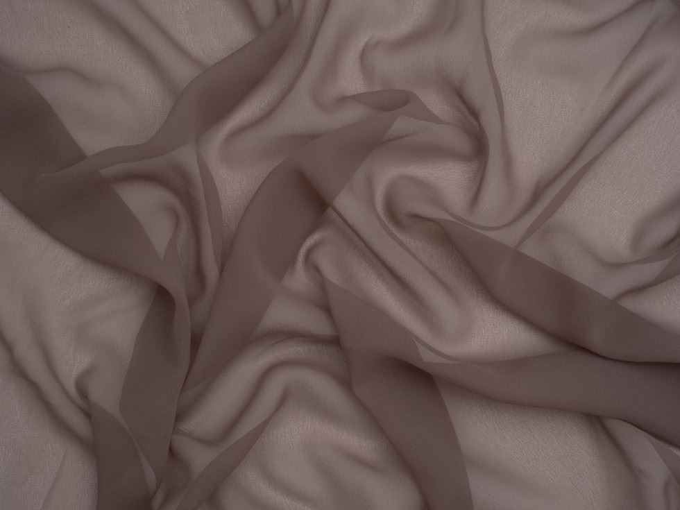 Minerva Core Range Brown Light Sheer Chiffon Fabric for Dressmaking, 110cm / 43" Wide - per metre