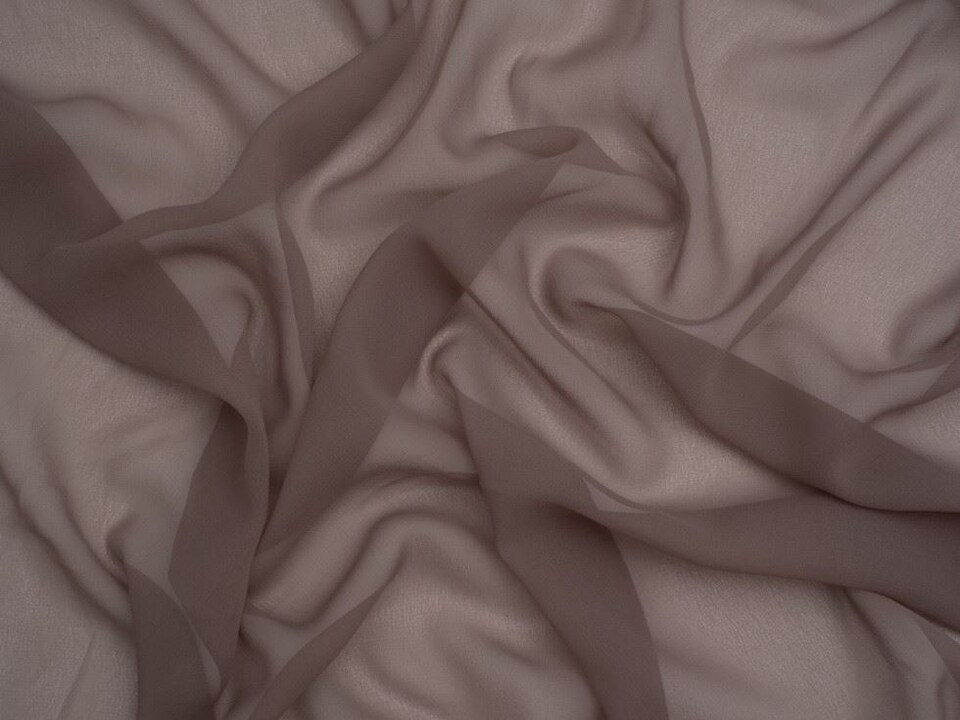 Minerva Core Range Brown Light Sheer Chiffon Fabric for Dressmaking, 110cm / 43" Wide - per metre