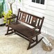 image 3 of COSTWAY Patio Rocking Bench Double Rocker Loveseat Brown