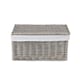 image 3 of Antique Wash Cotton Lined Wicker Storage Basket Brown | Brown | S