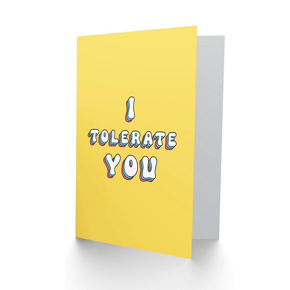 image 1 of Tolerate You Fun Joke Humour Funny Birthday Card