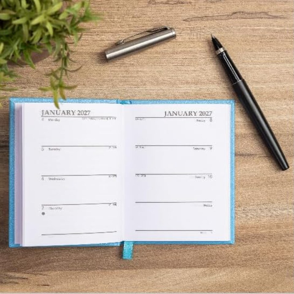 image 1 of 2027 Pocket Diary Week to View | Hardback Weekly Planner Jan to Dec