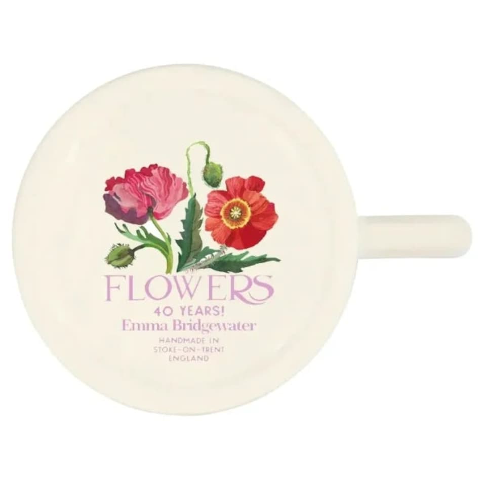 image 1 of Mug: 1 x 300ml Emma Bridgewater Poppy Half Pint Mug (2025 Design), Ceramic White