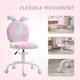image 7 of HOMCOM Armless Desk Chair Bunny Vanity Chair with Swivel Wheels Colourful Multi
