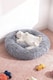 image 3 of Living and Home Calming Round Donut Plush Dog Cuddler Bed | Grey | Light Grey