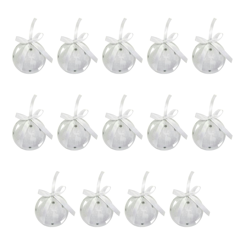 image 1 of The Christmas Workshop Set of 14 Christmas Reindeer Baubles