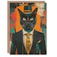 image 1 of Hepcat Culture Hipster Cat Lover Conceptual Art Birthday Card