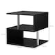 image 3 of HOMCOM Wooden S Shape Cube Coffee Table 2 Tier Storage Shelves Organizer Office Bookcase Living Room End Desk Stand Display Black | Black