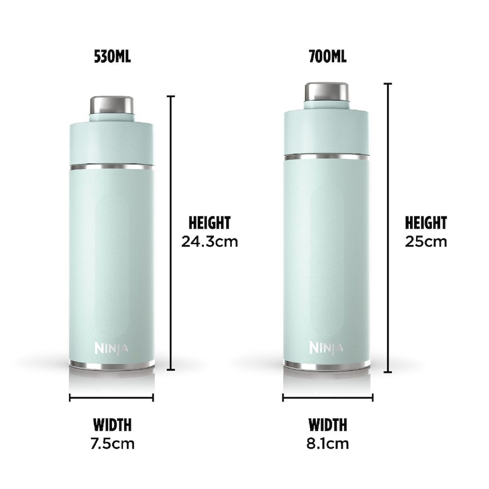 image 1 of Ninja Thirsti 700ml Travel Bottle  with BubbleLock technology Sea Glass DW2401EUUKMT