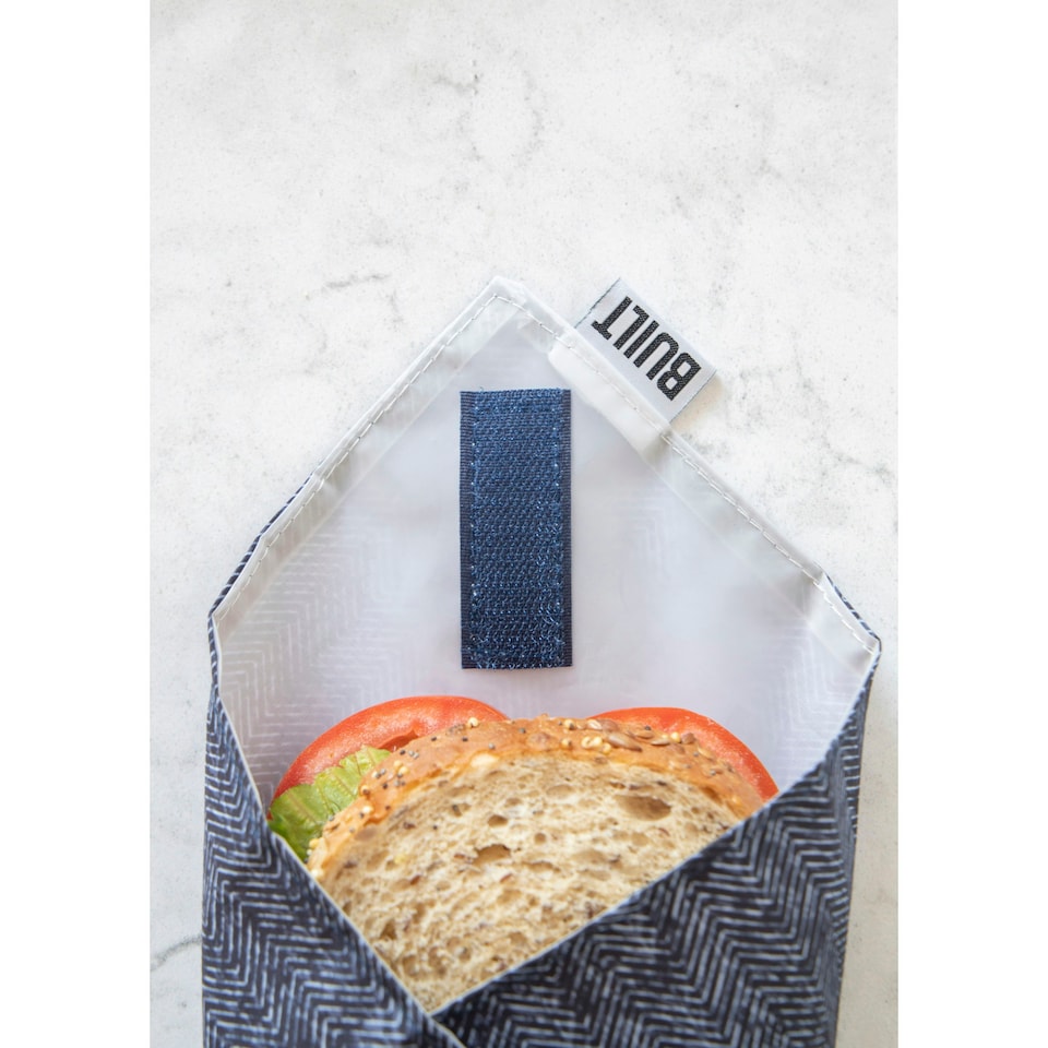 image 1 of Built Reusable Antimicrobial Sandwich Wrap White