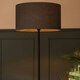 image 1 of ValueLights Tavel Matte Black Floor Lamp with Table and Grey Shade