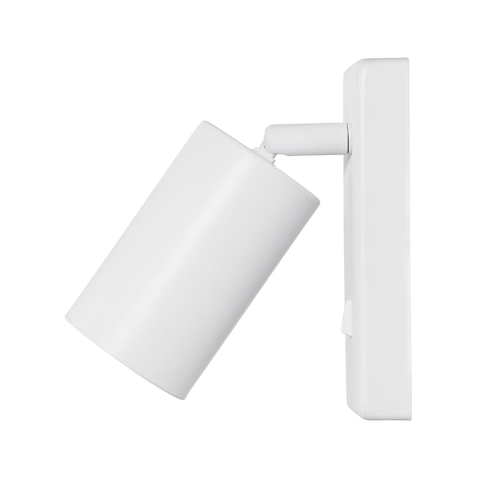 image 1 of Modern Designer LED Powered Matt White Metal Spot Wall Light Fixture with Switch | White