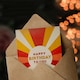 image 3 of Modern Abstract Sunburst Rays For Him Her Birthday Card