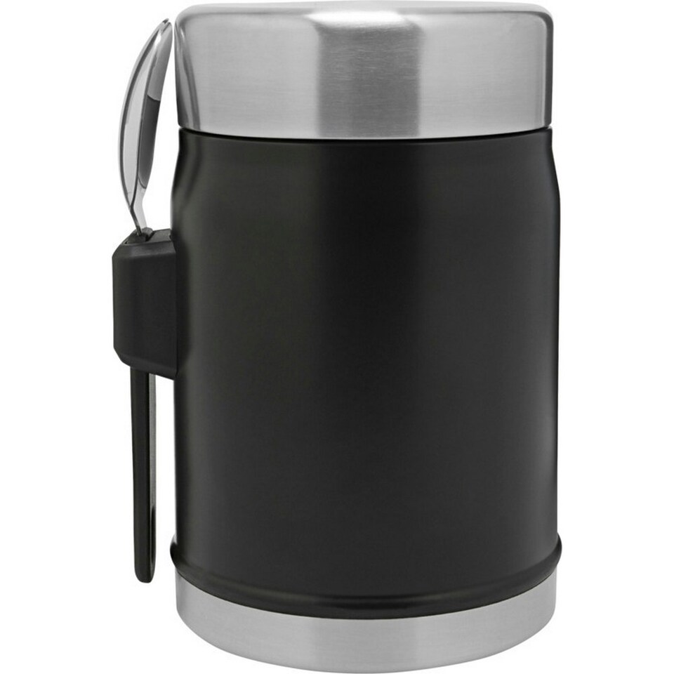 image 1 of Stanley Legendary Food Jar & Spork - Matt Black - 13.9cm x 9.7cm x 8.9cm