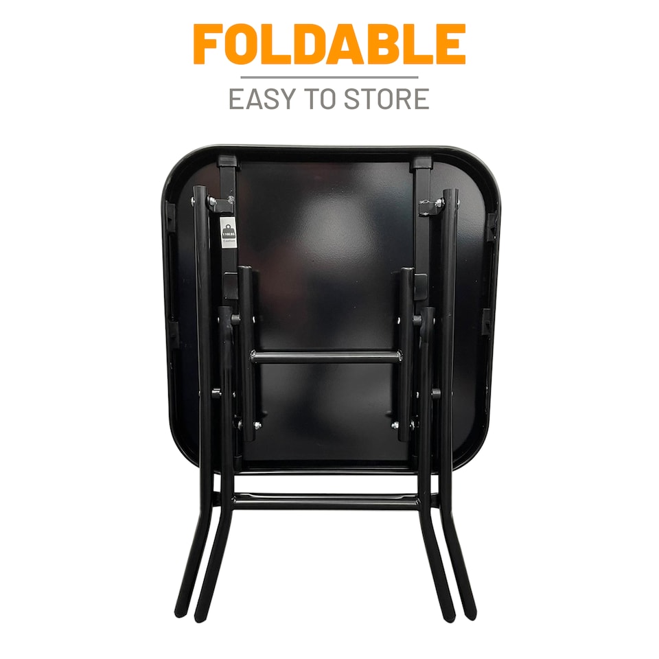 image 1 of Folding Side Table Glass Top Small Side Stool Drink Coffee Garden Home Furniture
