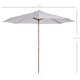 image 5 of Outsunny 3m Garden Parasol, Pulley Operated Patio Umbrella, Wooden Parasol, Table Market Umbrella with Rope Pulley Mechanism and 8 Ribs, White