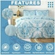 image 5 of VELVETIO Margaux Printed Duvet Cover Set Reversible Polycotton Easy Care Beddings Blue | Double