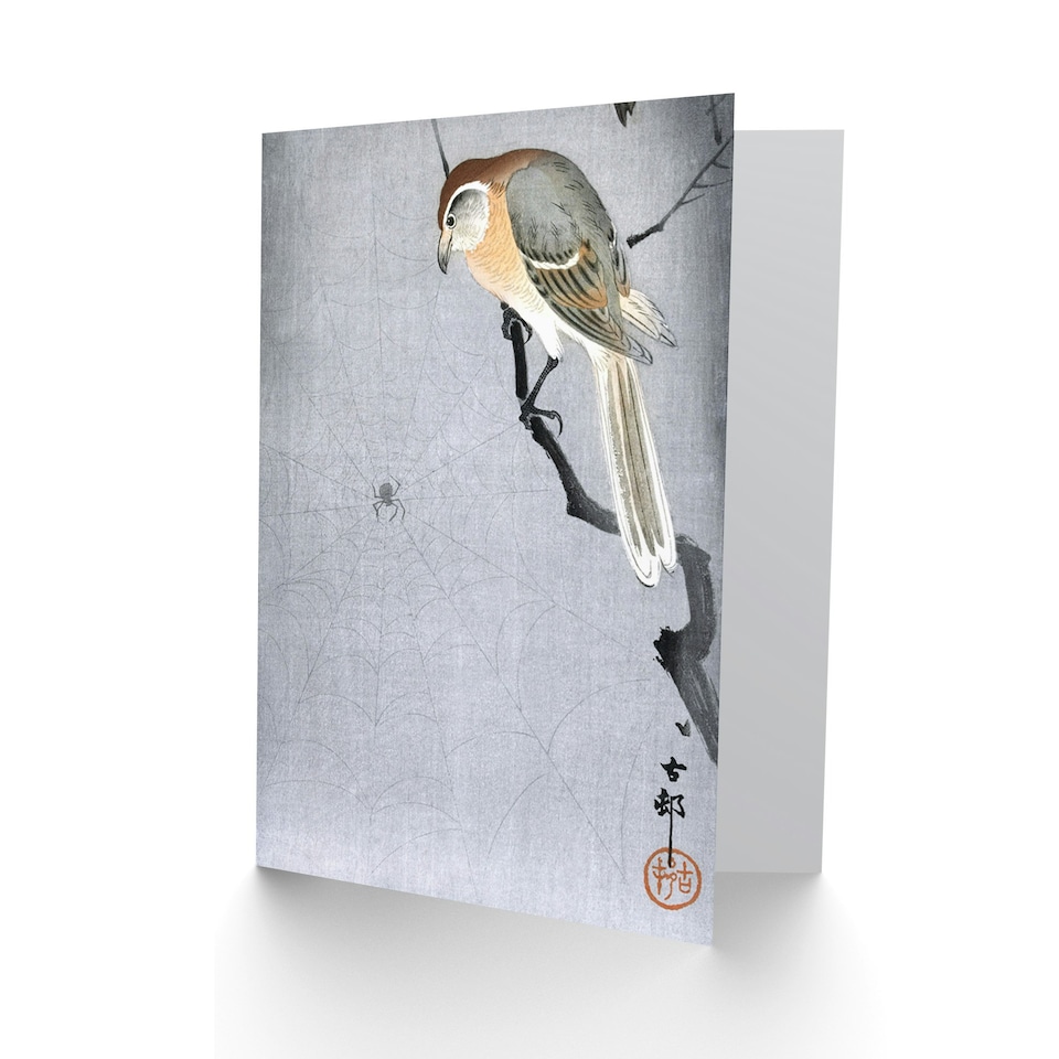 image 1 of Spider Ohara Koson Shrike Art Blank Just to Say Card