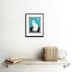 image 2 of Sitting Cat on Blue 1917 Julie de Graag Vintage 9x7" Black Framed Wall Art Print
