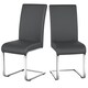 image 1 of Yaheetech  Set of 2 Dining Chairs Faux Leather Chairs with Metal Legs Grey | Dark Grey