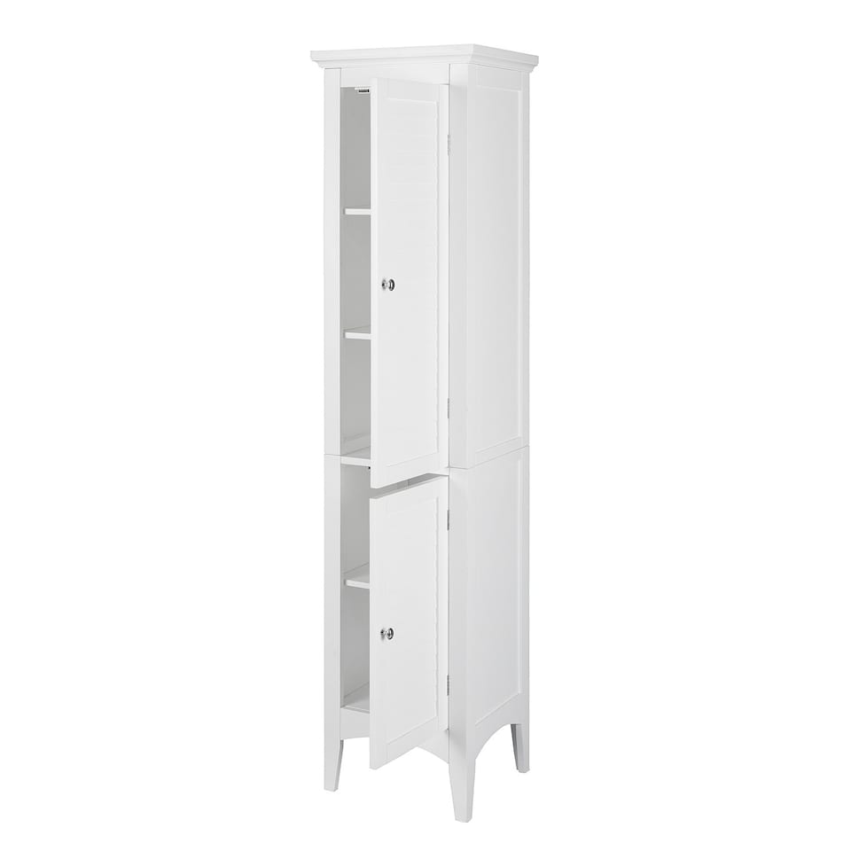 image 1 of Teamson Home Tall Slim Free Standing Linen Storage Cabinet with 5 Tier Shelves
