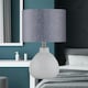 image 6 of First Choice Lighting Tuscan White Ceramic Lamp with Silver Grey Glitter Shade White | Grey