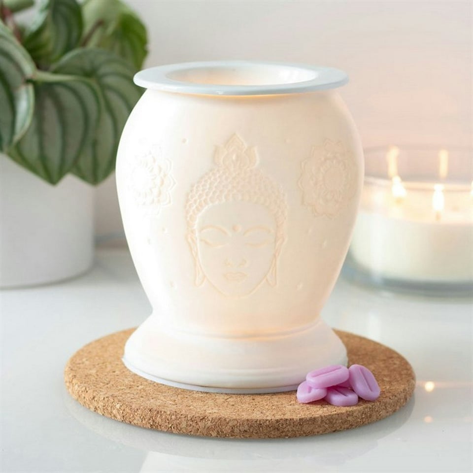 image 1 of Something Different Ceramic Buddha Electric Oil Burner (UK Plug) - White - One Size