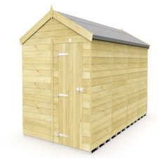 8 x 16 Feet Apex Shed - Single Door Without Windows - Wood - L472 x W231 x H217 cm | Brown