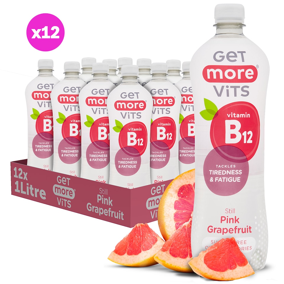 image 1 of Get More Vitamin B12 Still Pink Grapefruit 12x1L